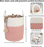 Cotton Rope Laundry Basket Hamper - Image 2