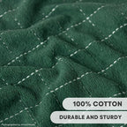 Artoid Mode Checkered Designed Cotton Green Terry Kitchen Dish Cloths, 12x12 - Image 3