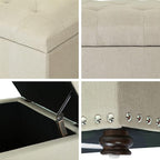 Joveco Storage Ottoman Bench Rectangular Fabric Organization Tufted Footrest - Image 5