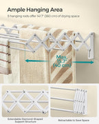 SONGMICS Clothes Drying Rack, Wall-Mounted Drying Rack Clothing, Small - Image 4