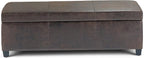 SIMPLIHOME Avalon 48 inch Wide Contemporary Rectangle Storage Ottoman Bench in - Image 6