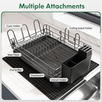 JASIWAY Stainless Steel Black Dish Drainers Drying Rack - Image 2