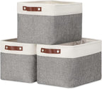 DULLEMELO Storage Baskets for Organizing, Rectangular Fabric Storage Bins by DULLEMELO