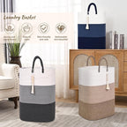 Woven Laundry Basket for Clothes, 65 L Large Rectangle Laundry Hampers - Image 9