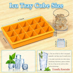 Ice Cube Tray, 3 Pack Silicone Ice Tray Easy-Release Flexible 15 Ice Cube Molds - Image 2