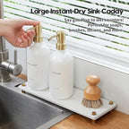 Water Absorbing Stone Sink Caddy Kitchen Sink Organizer Tray, Diatomite - Image 3