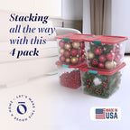 HOMZ 4-Pack Holiday Tote, Plastic Storage Organizer Bins - Image 2
