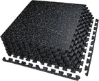 AIRHOP 0.56in Thick 24 Sq Ft Exercise Equipment Mats, 6 Tiles Upgraded Rubber by Airhop
