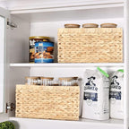 Water Hyacinth Wicker Baskets for Organizing, Rectangular Wicker Baskets - Image 6
