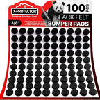 Cabinet Door Bumpers X-Protector 100 PCS – Small Felt Pads 3/8” – Ideal Black by X-Protector