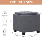 COLAMY Fabric Square Storage Ottoman - Image 2
