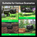 VIVOSUN Outdoor Tumbling Composter Dual Rotating Batch Compost Bin, 43 Gallon - Image 9