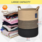 COMSE Extra Large Blanket Basket, Tall Woven Storage Basket, Nursery Hamper - Image 3