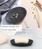 Luxspire Soap Dish, Resin Soap Tray Soap Holder Container Box, Marble Pattern - Image 3