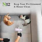 N12 Cat, Dog Hair Remover/Lint Roller and Grooming Hair Bush Combo – Pet Fur - Image 5