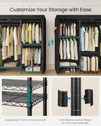SONGMICS Heavy-Duty Clothes Rack, Garment Rack, Portable Closet, 68.7-Inch Wide - Image 4