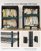 SONGMICS Heavy-Duty Rolling Clothes Rack, Garment Rack, Portable Closet - Image 4