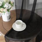 Chyhomenyc Black Sheer Curtain 72 Inches Length 2 Panels, Voile Top Dual Rod - Image 2