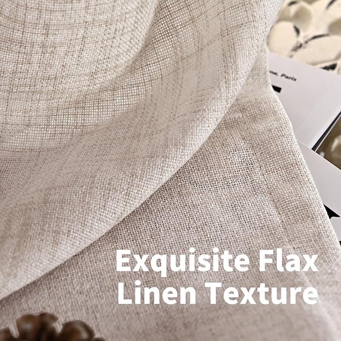 YoungsTex Pinch Pleated Linen Curtains 102 Inch Length 2 Panels Light Filtering - Image 5