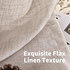 YoungsTex Short Natural Linen Curtains 45 Inch Length 2 Panels Pinch Pleated - Image 4