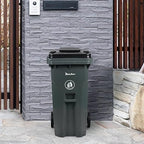 32 Gallon Trash Can with Wheels Outdoor Recycling Bin with Lid and Wheels Heavy - Image 7