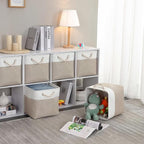 Mangata Canvas Storage Boxes, 11 Inch Cube Storage Bins Set of 6, Fabric Baskets - Image 4