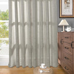 YoungsTex Dark Grey Linen Curtains 80 Inch Length - Image 8