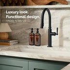 Vine Creations Amber Glass Soap Dispenser Set, Dish Soap and Hand Soap - Image 4