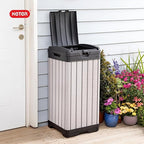 Keter Rockford Resin 38 Gallon Outdoor Kitchen Trash Can - Image 10