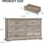 6 Drawer Dresser for Bedroom, Rustic Farmhouse Dresser - Image 2