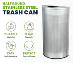Alpine Half Round Trash Can Open Top - Image 5