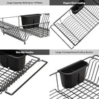 SIMPLE HOUSEWARE Large Over Sink Counter Top Stainless Steel Dish Drainer - Image 4