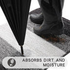 Kitinjoy Indoor Outdoor Door Mat, 59x36 Non-Slip Absorbent Dirt Trapper - Image 2