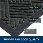 Smiry Front Door Mat Outside Entrance, Heavy Duty Outdoor Indoor Natural Rubber - Image 4