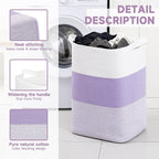 CLHMILY&Z 95L Laundry Basket Rectangular Lavender Rope - Image 6