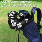 FINGER TEN Premium Synthetic Leather Stylish Iron & Wedge Golf Head Covers - Image 7