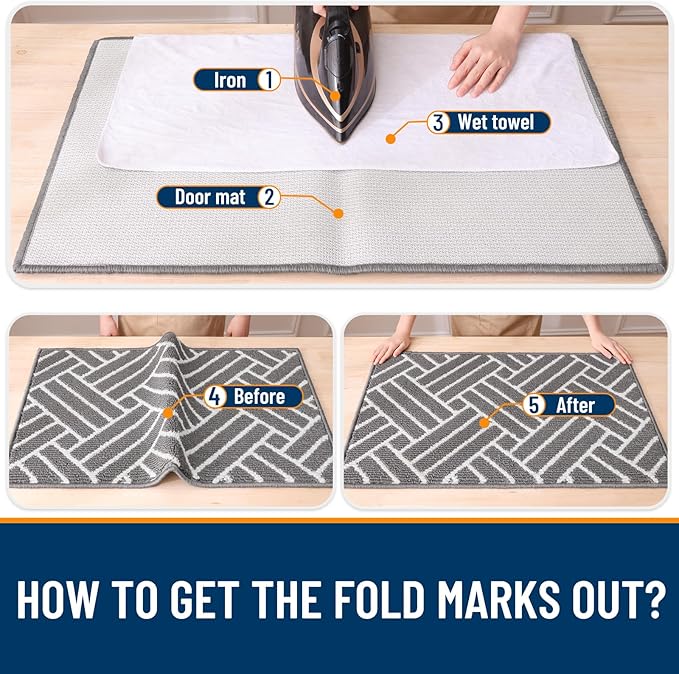 OLANLY Indoor Door Mat, 40x32 Inch, Dirt Resistant and Absorbent, Non-Slip - Image 8