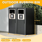 Outdoor Trash Can, Waterproof Resin Garbage Can Indoor and Outdoor Use - Image 2