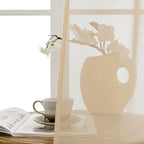 Tollpiz Sheer Curtain Closet Linen Textured Curtain Sheers Doorway Light - Image 9