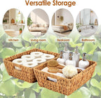 Water Hyacinth Wicker Baskets 2 Pack, Large Storage Basket - Image 8