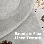 YoungsTex Light Grey Linen Semi Sheer Curtains 84 Inch Length - Image 4