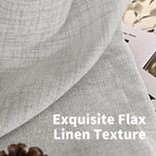 YoungsTex Light Grey Linen Curtains 95 Inches Long - Image 4
