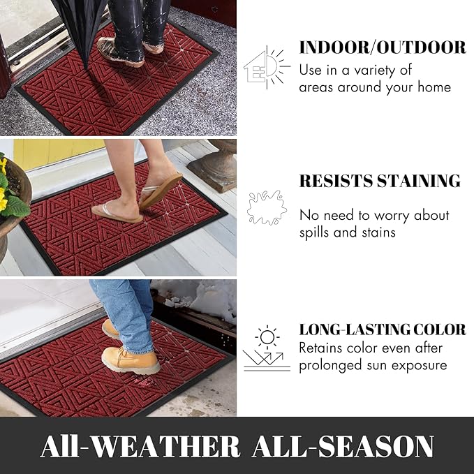Yimobra Outdoor Mats for Front Door 29.5x17, All-Weather Waterproof Non-Slip - Image 5