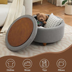 30Inch Round Storage Ottoman - Image 6