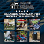 COATEDOUTDOORFURNITURE RFT-DGRN Heavy Duty 32 Gallon Round Trash Receptacle - Image 2