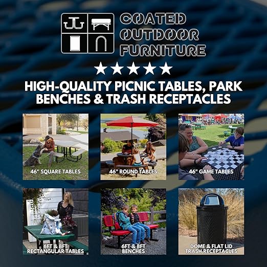 COATEDOUTDOORFURNITURE 32-Gallon Heavy-Duty Punched Steel Round Trash Receptacle - Image 2