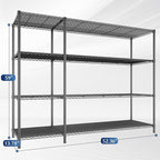52.36''W Storage Shelves Metal Shelving Unit Load 1120LBS 4 Tier Wire Shelving - Image 3