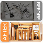 BAMEOS 3" Deepth Expandable Drawer Organizer, Deep Flatware Organizer, - Image 9