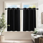 PONY DANCE Black Short Blackout Curtains by PONYDANCE
