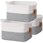 COMFY-HOMI 3-Pack Cotton Rope Woven Basket by COMFY-HOMI